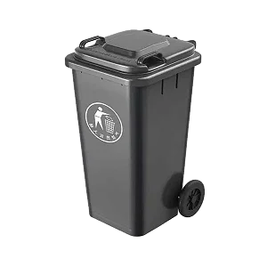 Plastic Outdoor 120Liters wheelie Waste Bin - Black
