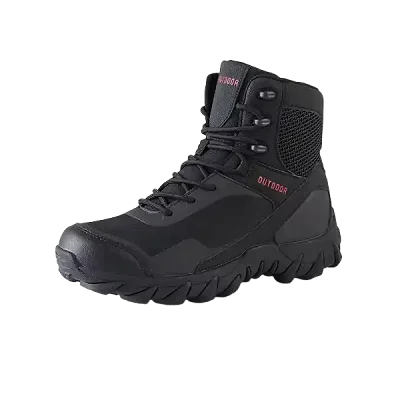 Genuine Leather High-Top Black Shoe