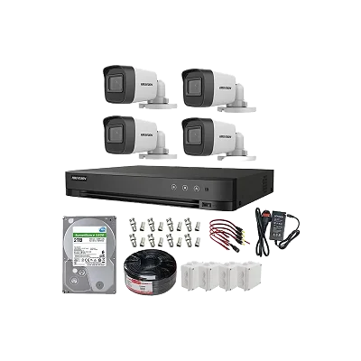 Hikvision 4 Channels 2mp Fully installed