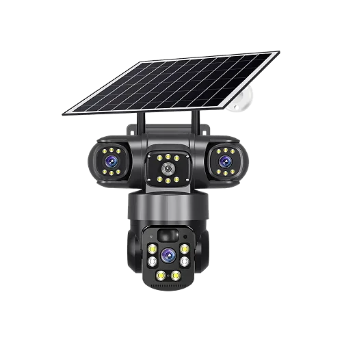 Outdoor Solar WiFi Camera 3 Lens PIR Human Detection Security Surveillance LOT