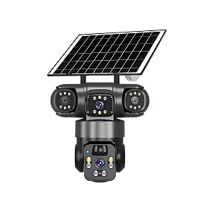Triple Lens PTZ Solar Camera-4G, Outdoor, Easy Installation , App Control