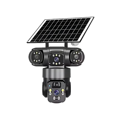 Triple Lens PTZ Solar Camera-4G, Outdoor, Easy Installation , App Control