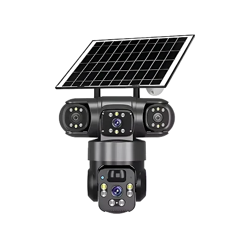 Triple Lens PTZ Solar Camera-4G, Outdoor, Easy Installation , App Control